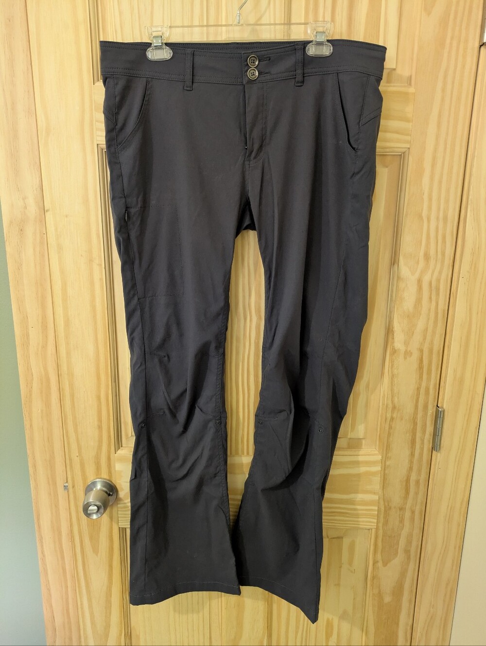 prAna Halle Slim Bootcut Hiking Pants Navy Blue Performance Trail TALL 12